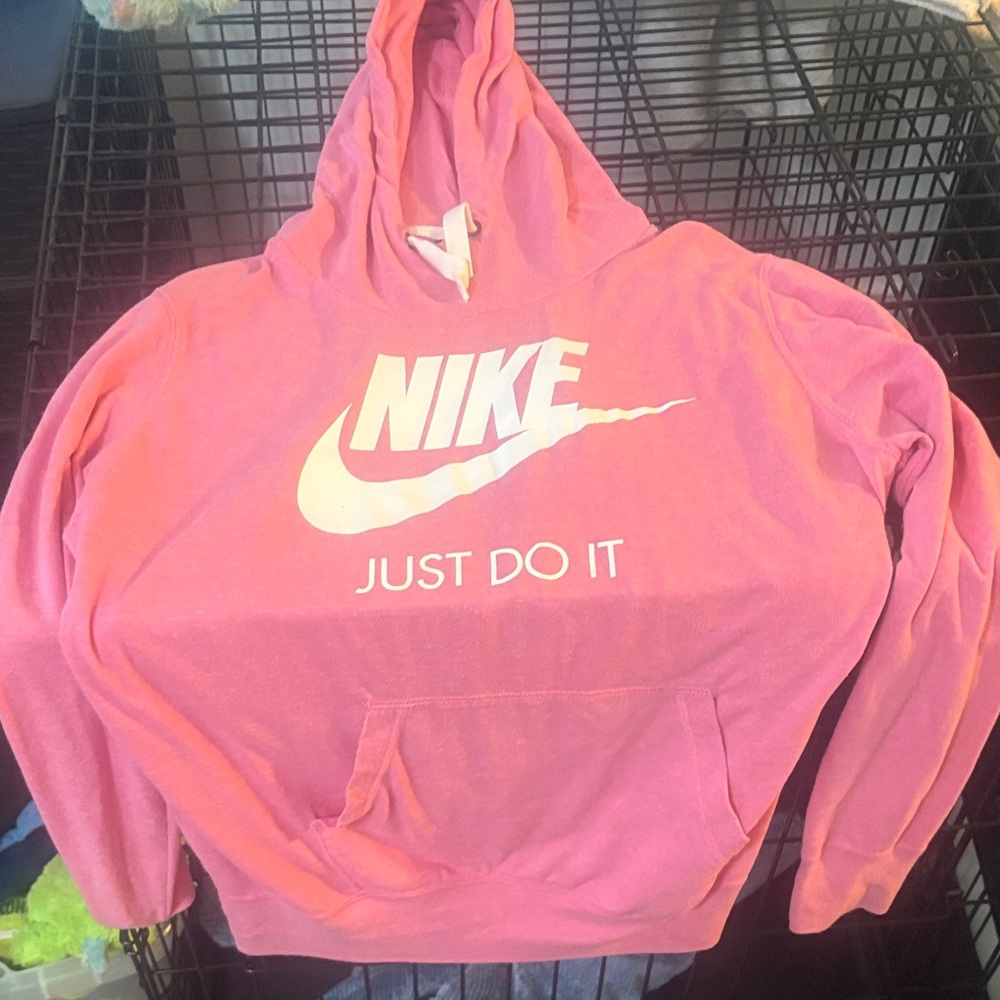 Nike Bright Pink Hoodie with White Logo